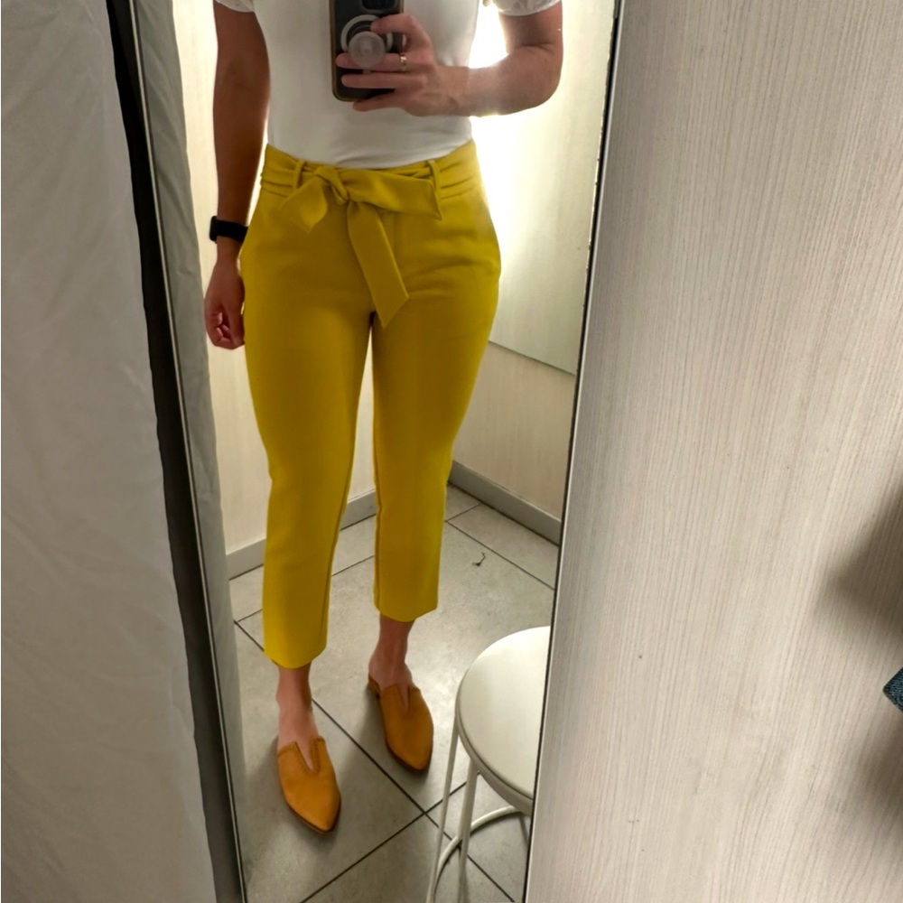 Mustard Yellow Cropped Pants